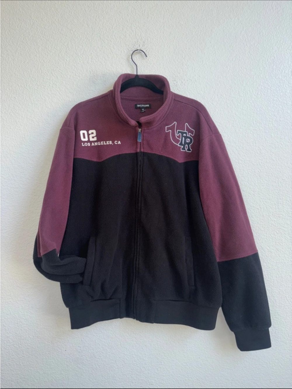 True Religion Color Block Fleece Full Zip Jacket Men’s Large